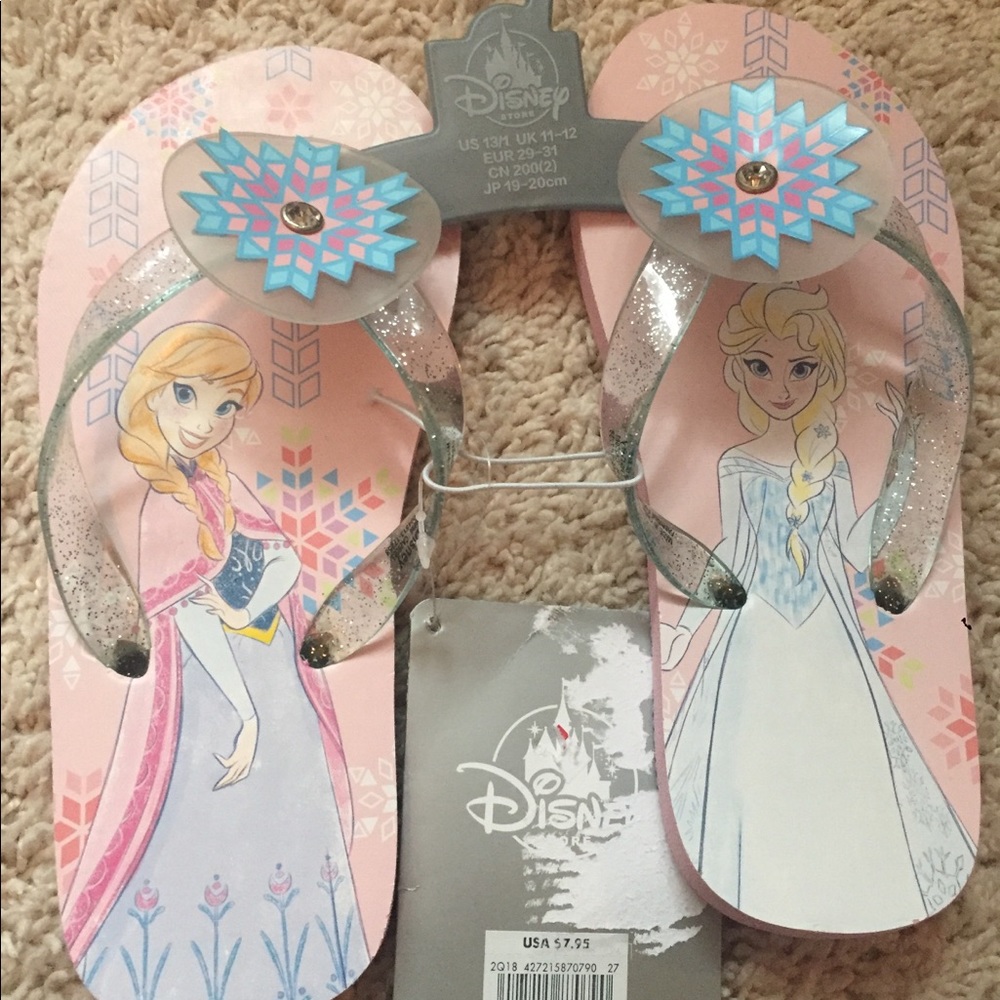 Disney Frozen Flip Flops NWT